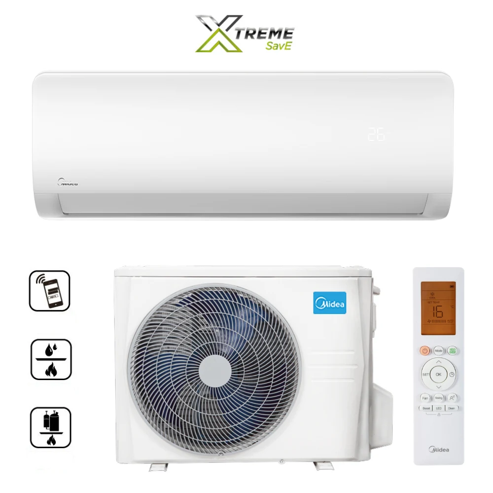 Midea Xtreme Save split klíma beltéri és kültéri egységgel, távirányítóval